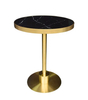 Stainless Steel Titanium Gold Edged Jazz White Round Artificial Stone Table Base