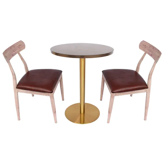 Furniture Italy Design Dining Table with Stainless Steel Gold Metal Table Base