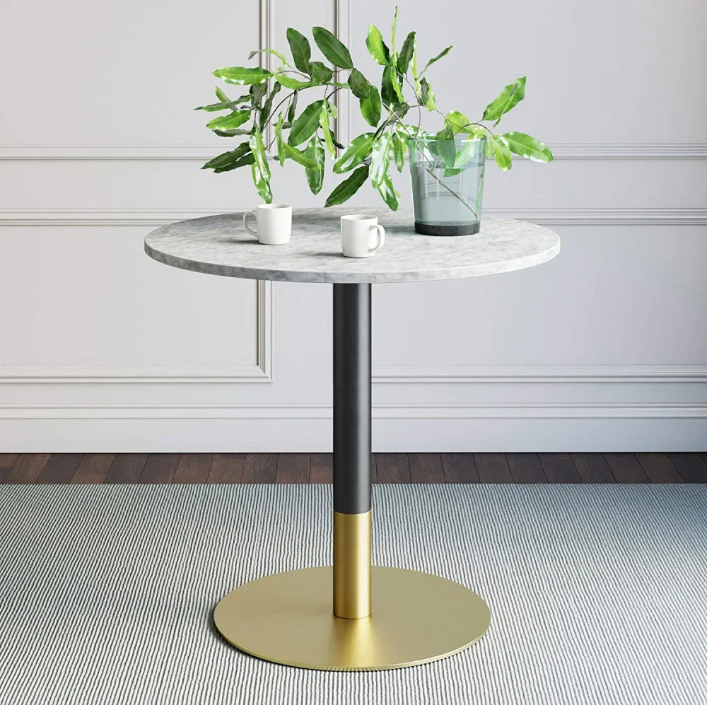Modern Dining Room Large Pedestal Desk Dining Metal Steel Chrome Table Base