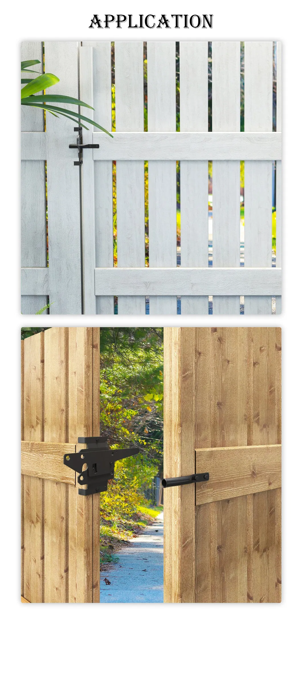 Vinyl Adjustable Self Locking Spring Hatchet Gate Lock Latch Door &amp; Window Hinges