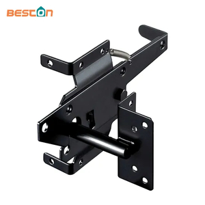Fence Self-Locking Black Steel Automatic Gravity Lever Wood Fence Gate Latches