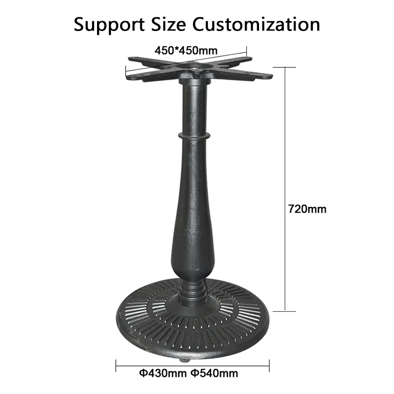 Sun Pattern Vase Bottom Antique Black Cast Iron Table Base