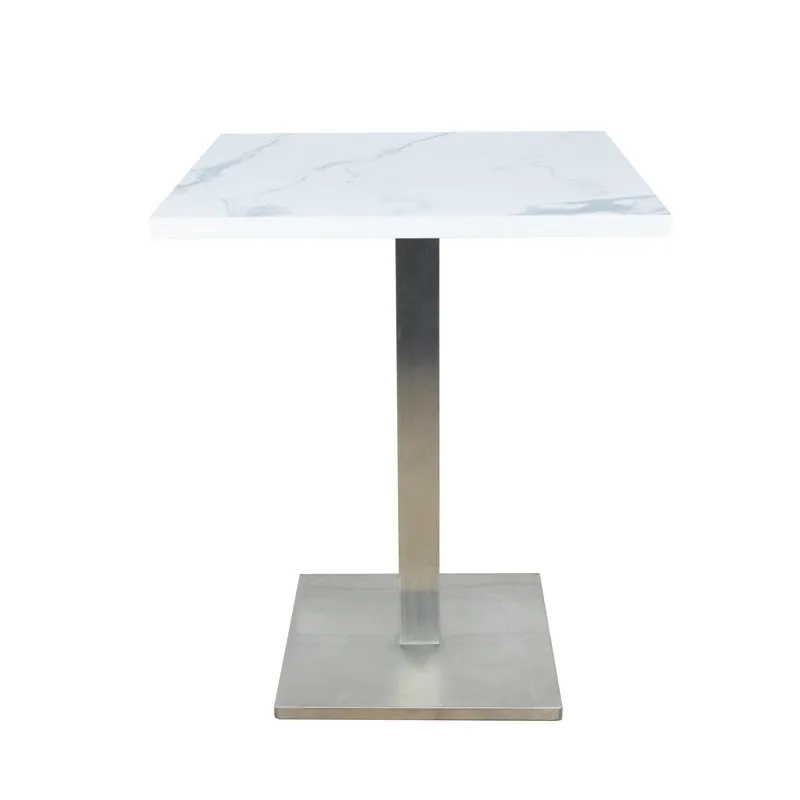 Modern Commercial Furniture Restaurant Table with Simple Black Square Table Base