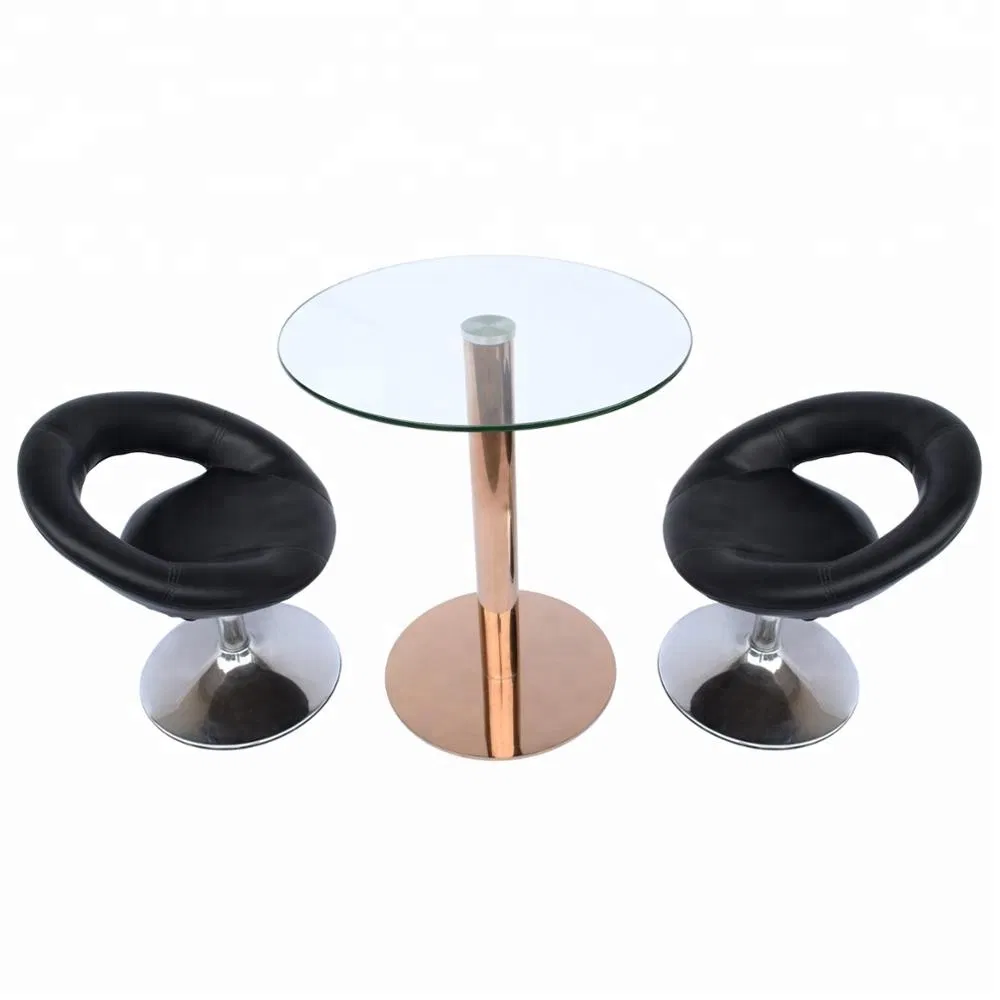 Stable Glastisch Edelstahl Round Glass Top Single Leg Dining Cafe Table Base