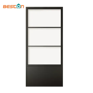 Interior Steel Frame Glass Door with Kickplate, Interior Sliding Door System