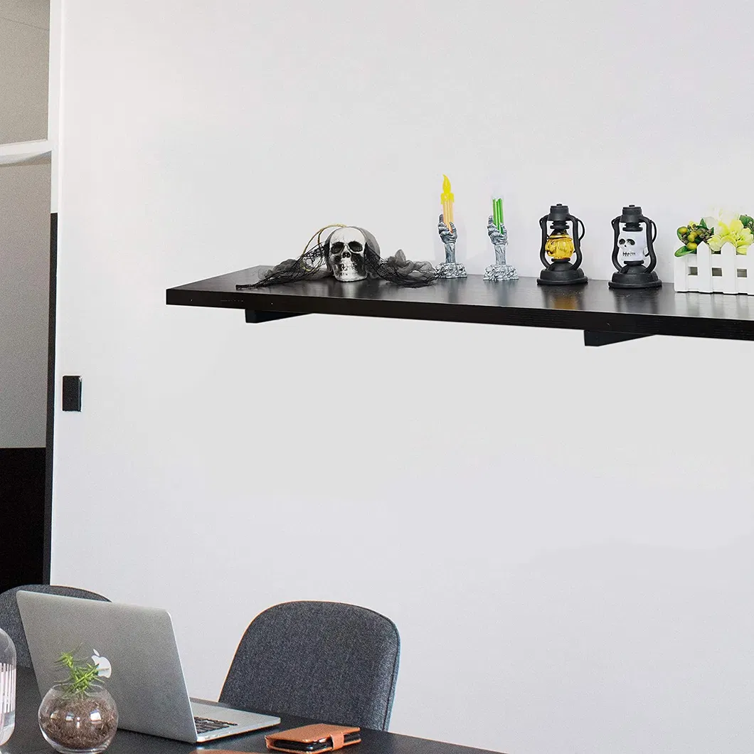 Floating Shelf Bracket Decorative Industrial Iron Black Wall Shelving Bracket