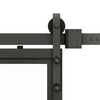 Frosted Glass Black Metal Finish Sliding Barn Door with Hardware Kit
