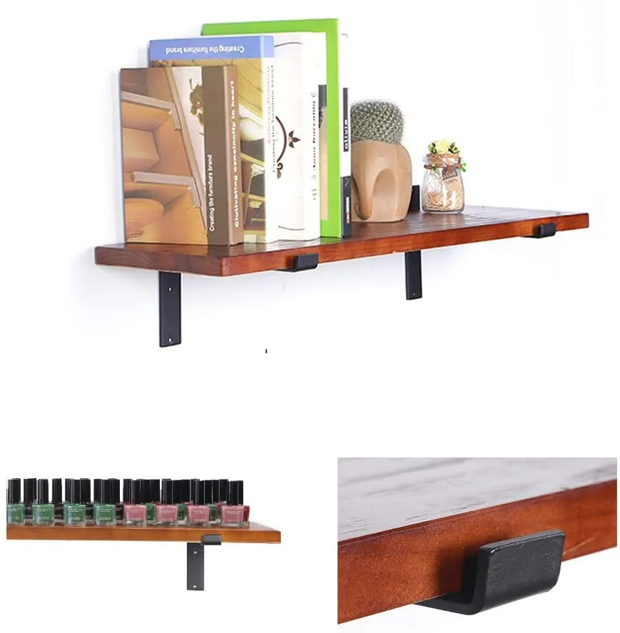 Shelf Brackets Black Iron Heavy Duty Farmhouse Wall Mounted Brackets