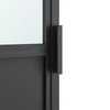 Black Iron Frame Loft Doors Carbon Steel Frosted Glass Sliding Barn Door