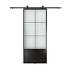 Interior Matt Black Steel Metal Frame Glass Door with Hardware Kit