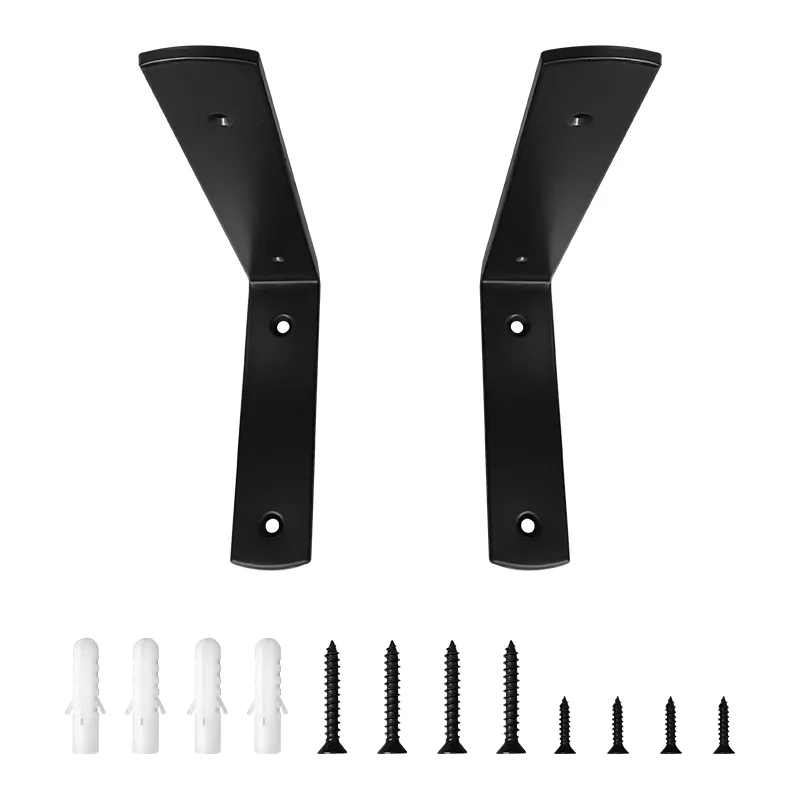 Extra Thick Rustic Black Iron Wall Mounted Rustic Iron L Brackets