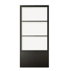 Black Powder Coated Sliding Glass Door with Steel Frame and Skirt Board