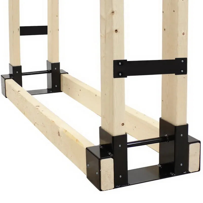 Outdoor Firewood Log Storage Rack Bracket Kit, Adjustable Log Rack Holder