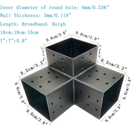 Metal Right Angle Corner Bracket Kit for Wood Beams Gazebo Pergola Kit