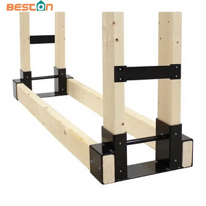 Outdoor Firewood Log Storage Rack Bracket Kit, Adjustable Log Rack Holder