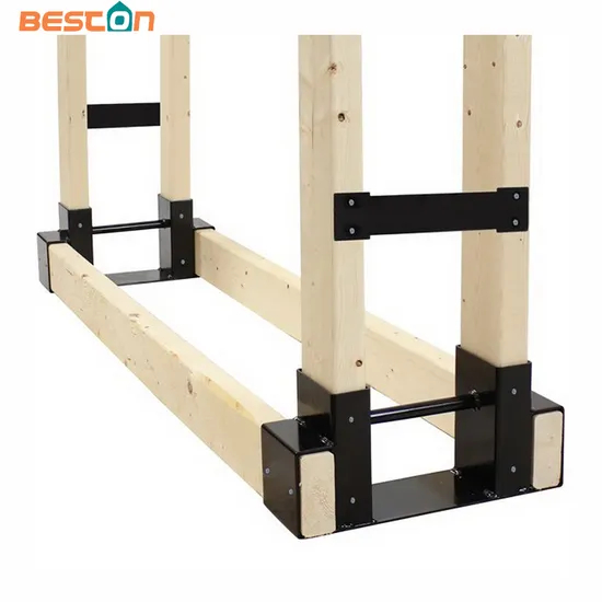 Outdoor Firewood Log Storage Rack Bracket Kit, Adjustable Log Rack Holder