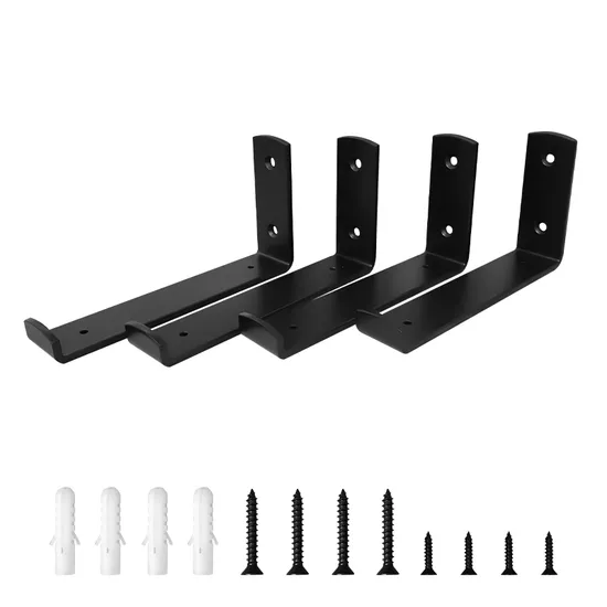 DIY L Set Cast Iron Metal Wall Floating Shelf Brackets for Shelves