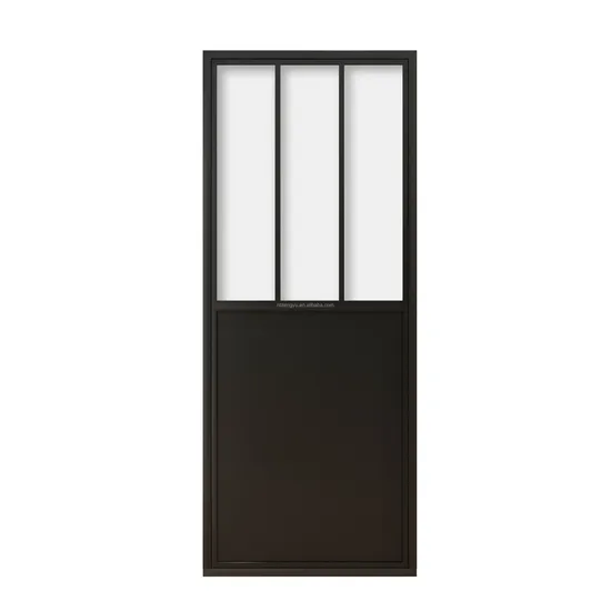 Framed Glass Sliding Barn Door Slab Tempered Assembled Prehung Glass Door Panel