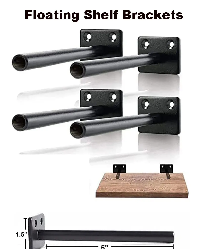 Metal Solid Steel Supports Wall Mounted Blind Hidden Invisible Floating Shelf Brackets
