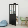 Steel Framed Tempered Glass Swing Door with Handle or Lock for Bathroom