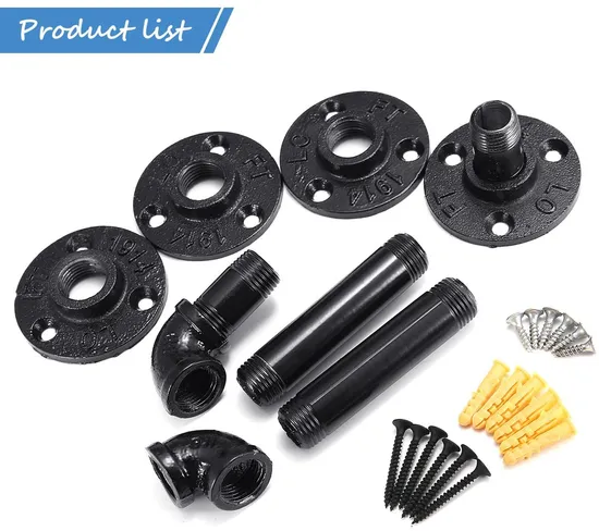 Iron Pipe Bracket Wall Mounted Floating Shelf Hanging Wall Hardware Decor