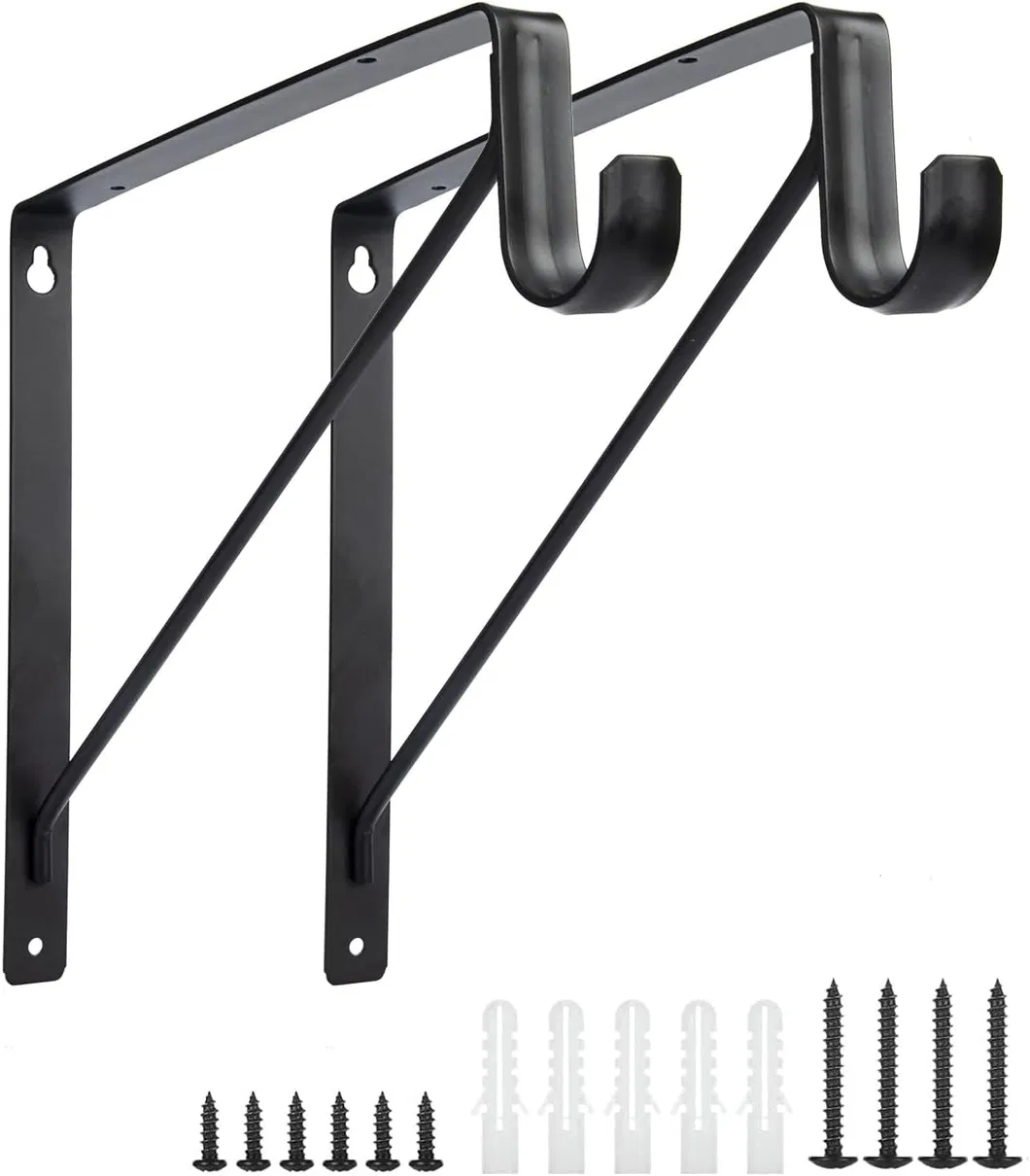 Closet Shelf Bracket &amp; Rod Brackets Black Closet Pole Shelves Brackets