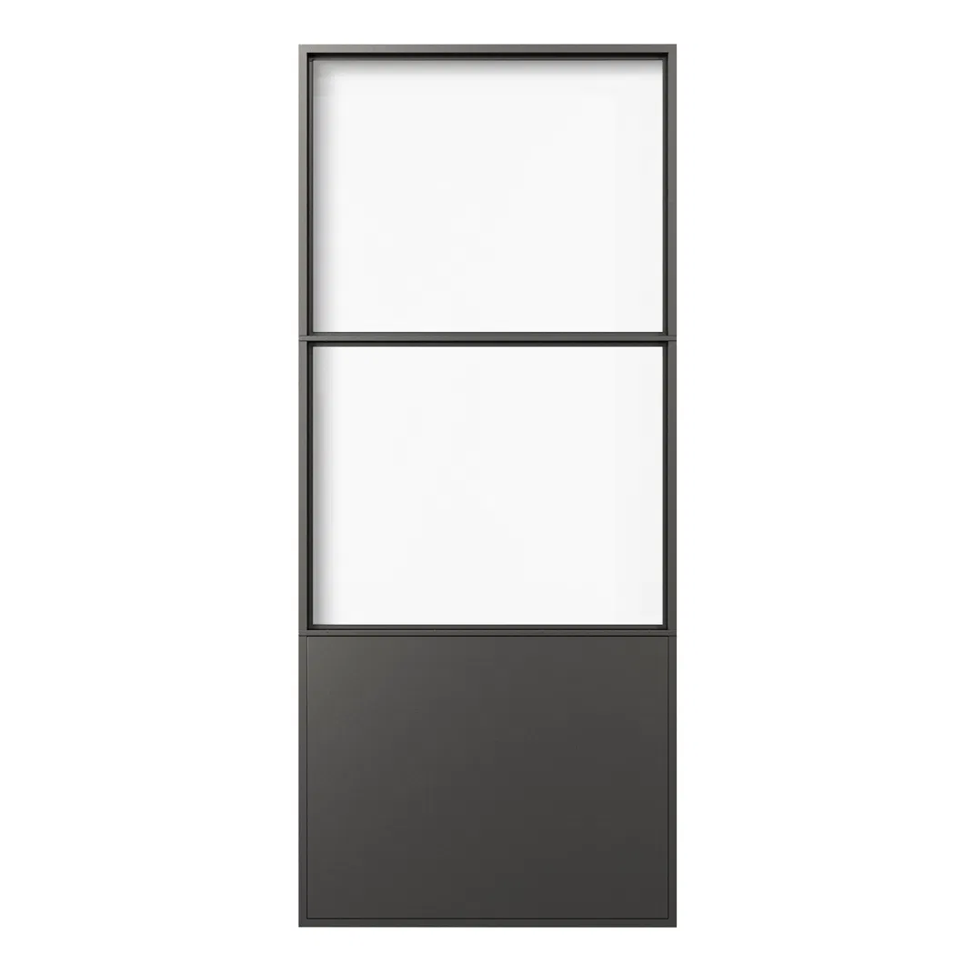 Barn Door Paneled Metal Glass Concorde Barn Door with Installation Hardware Kit