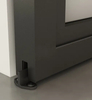 Black Carbon Steel Frame Glass Sliding Barn Door Leaf