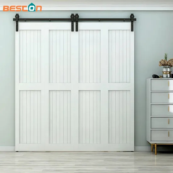 Saves Space Bi-Folding Sliding Barn Door Hardware Closet Rail Roller Accessory