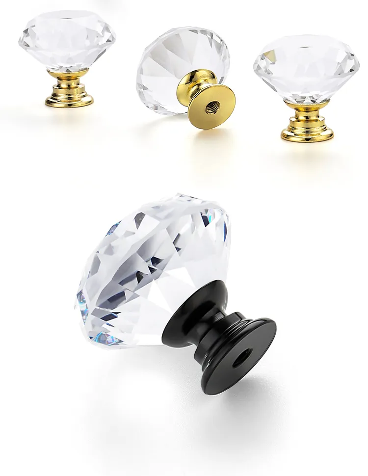 High Quality Crystal Drawers Knobs Furniture Handles and Knobs for Kitchen Cabinet