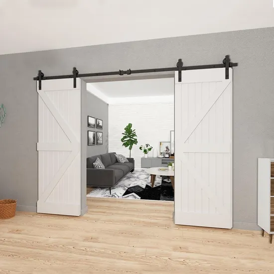 Carbon Steel 9FT Double Barn Door Hardware Sliding Door