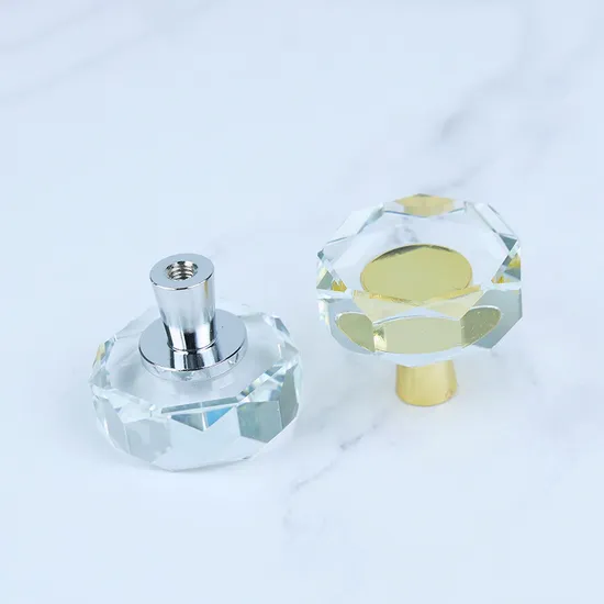 Natural Crystal Irregular Handle Sliced Shape Crystal Glass Door Lever Pull Handles