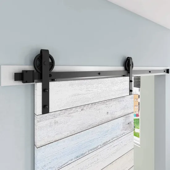 Spoke Wheel Interior Sliding Barn Door Hardware Kit