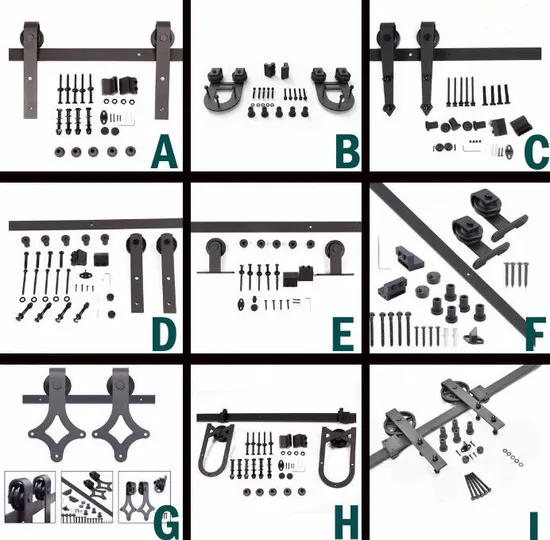 6.6FT in 5 Tracks Firmness Sliding Barn Door Basic Sliding Track Hardware Kit