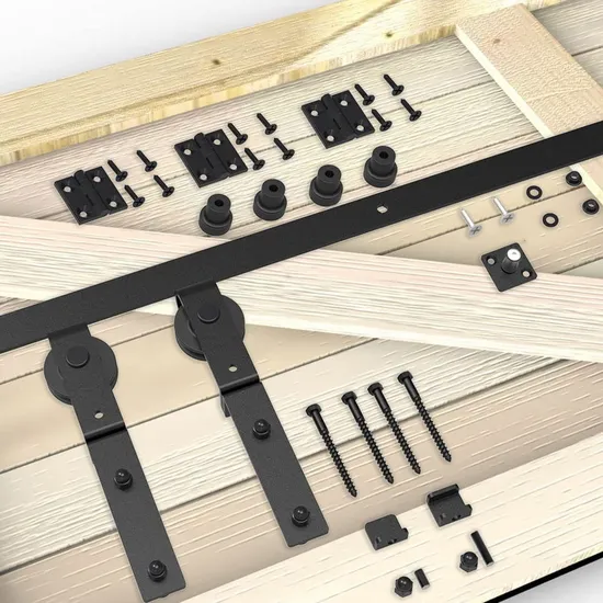 Roller Track Kit Side Single Bi Fold Sliding Barn Door Hardware Kit