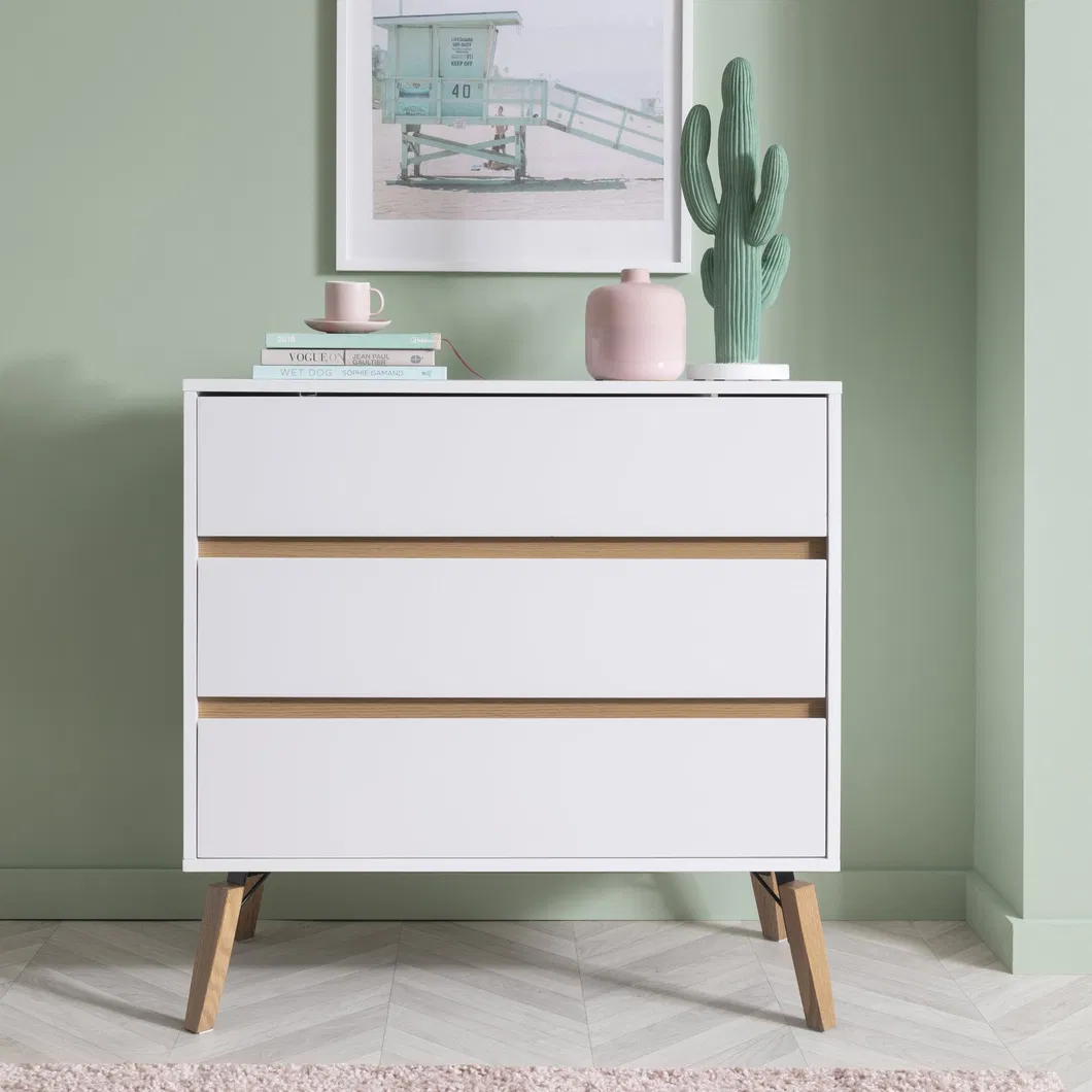 Two Colors Wood Dresser Modern Bedside Table Chest of Drawers