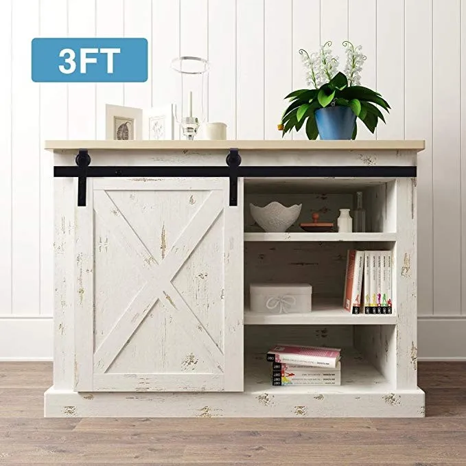 3 FT Mini Cabinet Barn Door Kit Sliding Door Hardware Track Set