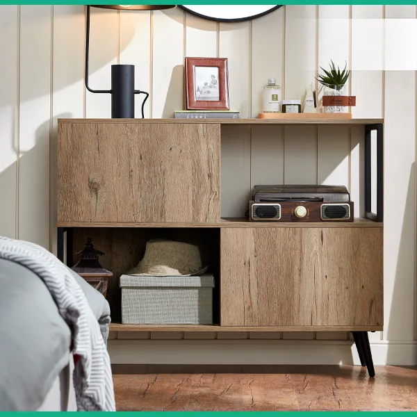 Entrance Living Room Double-Layer Storage Cabinet with Cabinet Doors