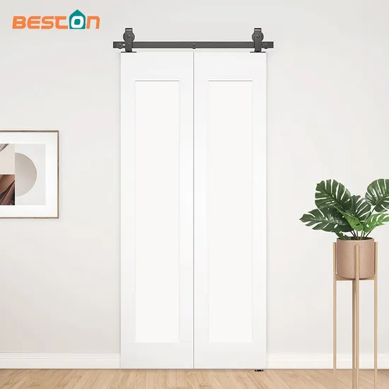 Wall Mount Bracket Double Wooden Doors Bi-Folding Sliding Barn Door Hardware Kit