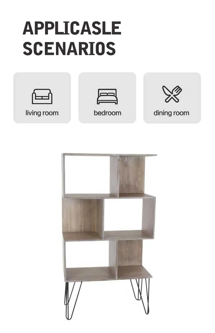 Living Room Furniture with Metal Iron Feet Storage Shelves Side Tables