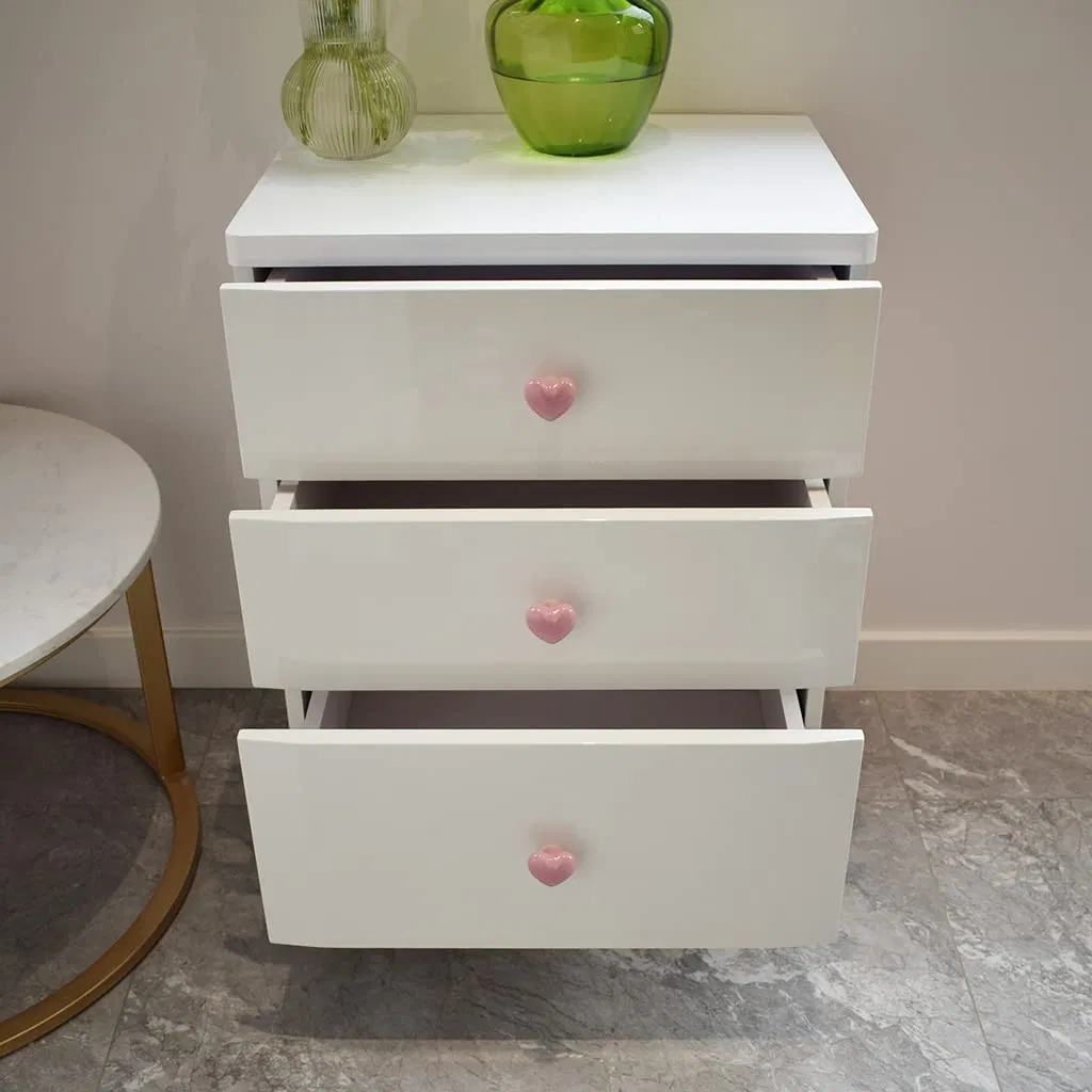 Kids Heart-Shaped Cartoon Cabinet Knob Ceramic Furniture Drawer Puller Handles