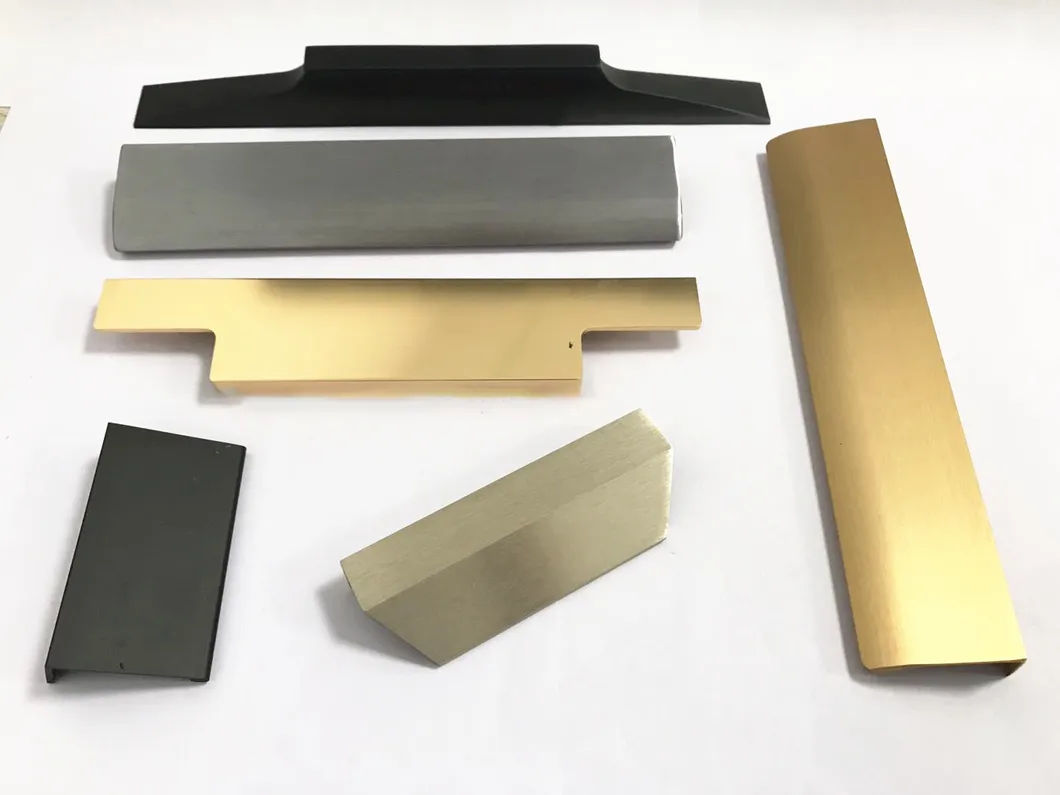 Matt Black Brushed Color Finishing Kitchen Aluminium Door Edge Profile Cabinet Handle