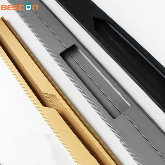 Concealed Slotless Aluminum Lightning Wardrobe Cabinet Door Handle