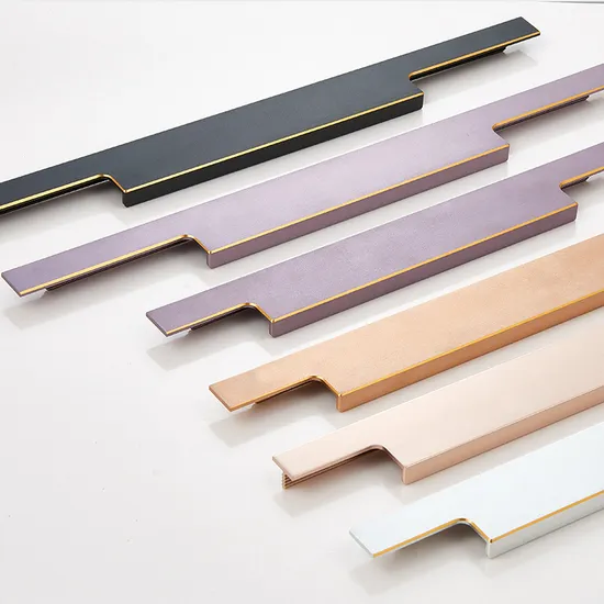 Furniture Edge Profile Handle Aluminum Kitchen Cabinet Wardrobe Door Finger Pull Handle