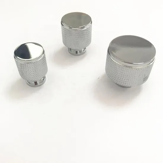OEM CNC Turned Parts Machining Custom Made Precision Chrome Aluminum Knurled Knob