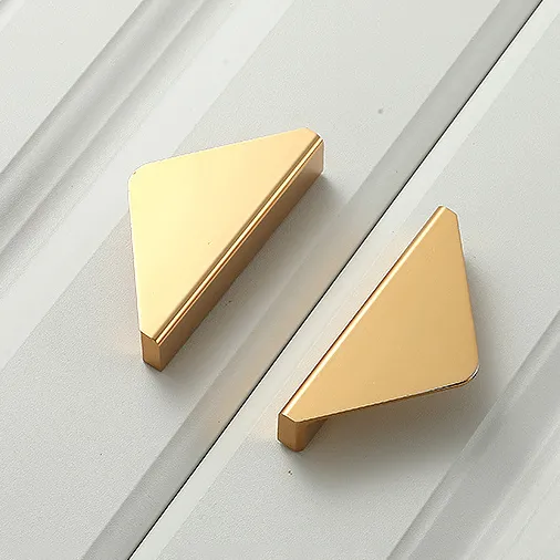 Simple Aluminum Bright Gold Triangle Kitchen Cabinet Pull Handles Cabinet Door Handle