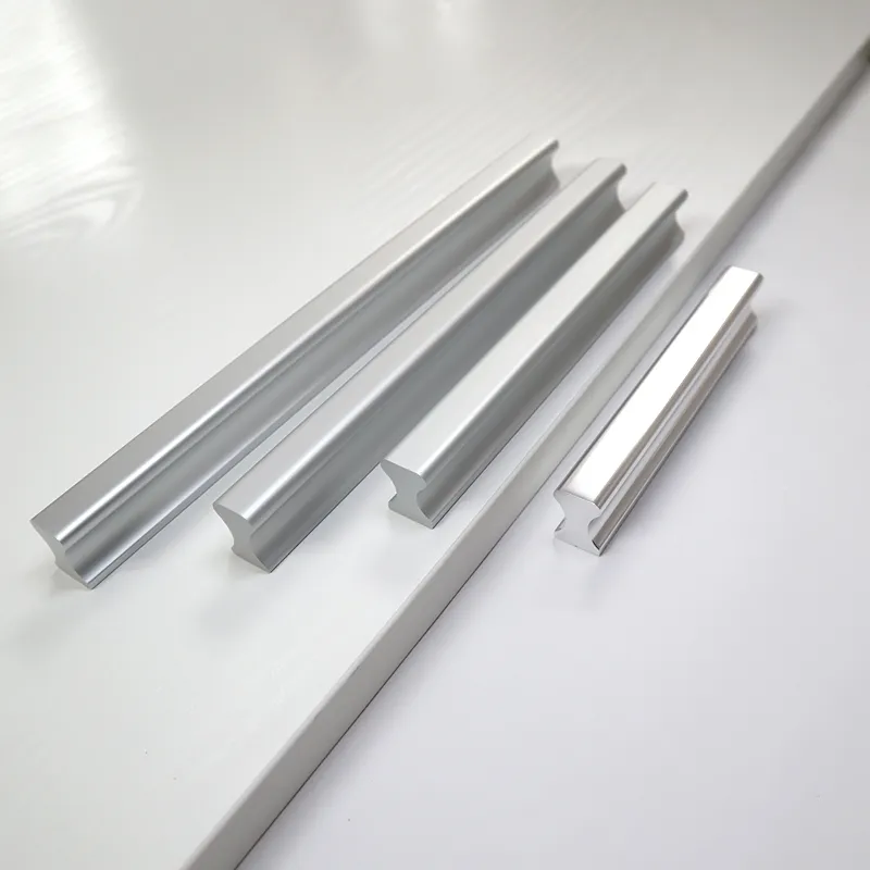 Furniture Hardware Aluminum Kitchen Cabinet Door Handle 64mm Silver Drawer Pull Handle