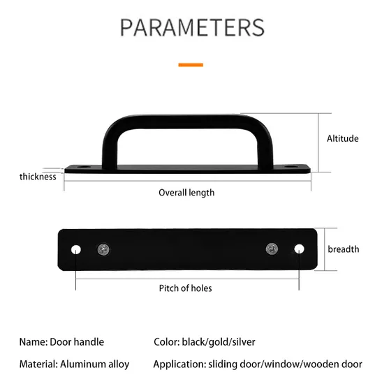 Aluminum Cabinet Handle Push Pull Balcony Door Sliding Door Handle