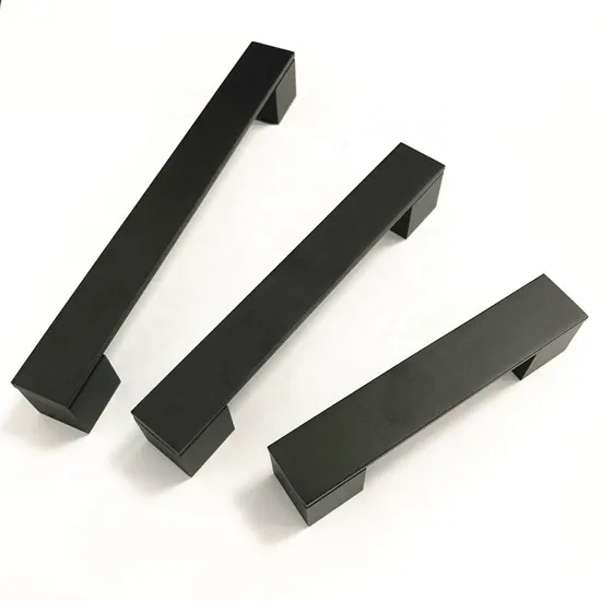 Black Matt Furniture Hardware Cabinet Square Pull 128mm & 160mm Drawer Handle