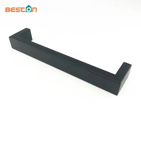 Kitchen Cabinet Drawer Stainless Steel Furniture Square Pull Black Cupboard Handles